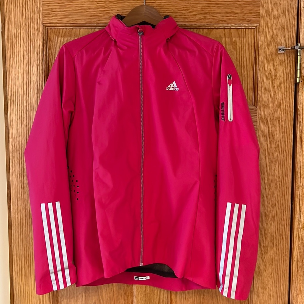 Women’s raspberry pink Adidas windbreaker